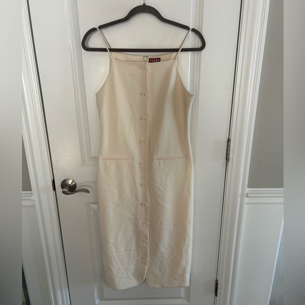 STAUD Cream Una Midi Dress - Picture 3 of 5